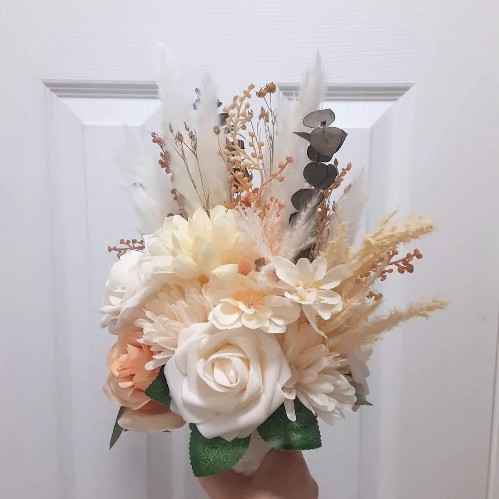 Handmade Fall Wedding Bouquet, Terracotta